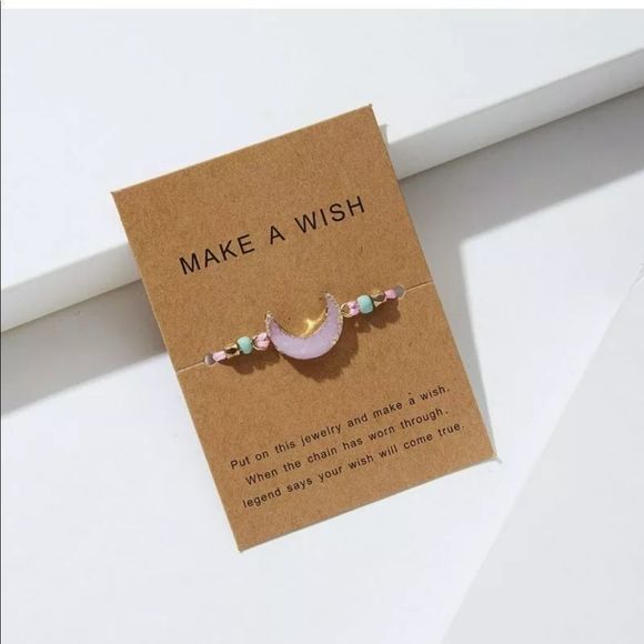 Handmade Make A Wish Natural Stone Pink Moon - Picture 4 of 6